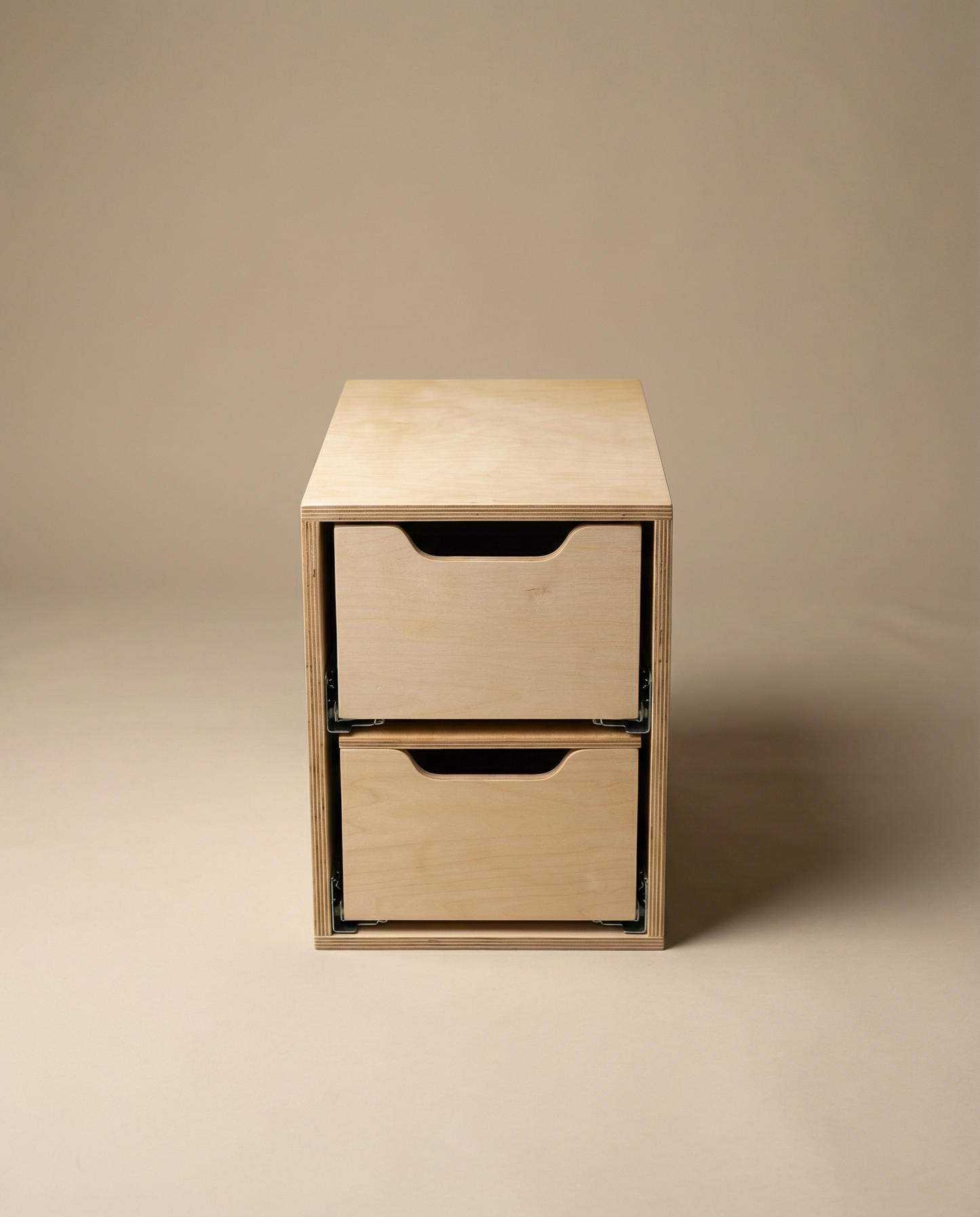 Drawer Unit | Baltic Birch Plywood, Half Blind Dovetail, 5/8" Sides, 1/4" Birch Ply Bottom, Clear Coated, (2) Drawers, Pull Cutouts, Lid Top