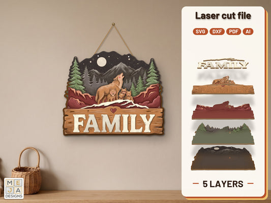 Howling Wolf Family Sign: hero