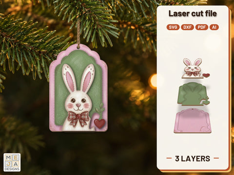 Easter Bunny Gift Tag Laser Cut File