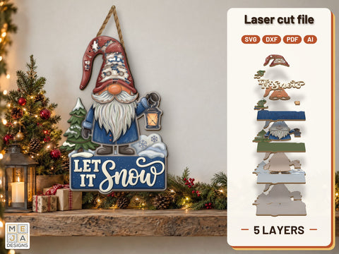 Let It Snow Gnome Laser Cut File
