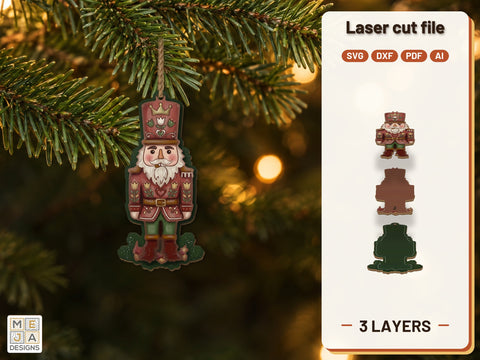 Folk Art Nutcracker Ornament Laser Cut File