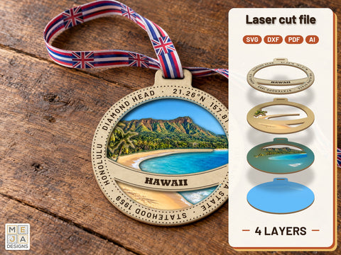Hawaii State Ornament Laser Cut File