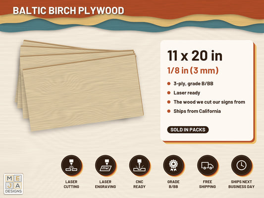 Baltic Birch Plywood Sheets 11 x 20 in, 1/8 in (3 mm): plywood