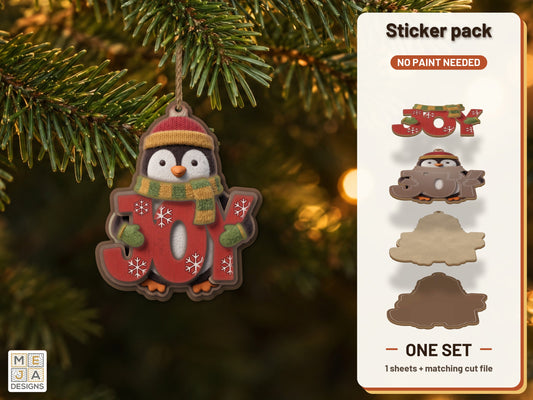 JOY Penguin Ornament sticker pack: the printed sticker pack
