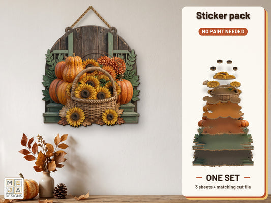 Harvest Basket Porch Sign sticker pack: the printed sticker pack