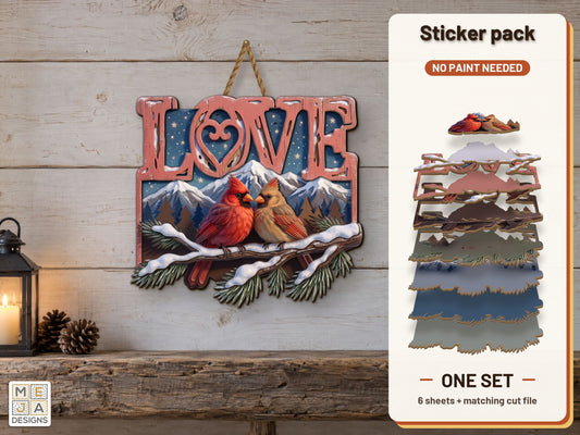 Cardinal Love Sign sticker pack: the printed sticker pack