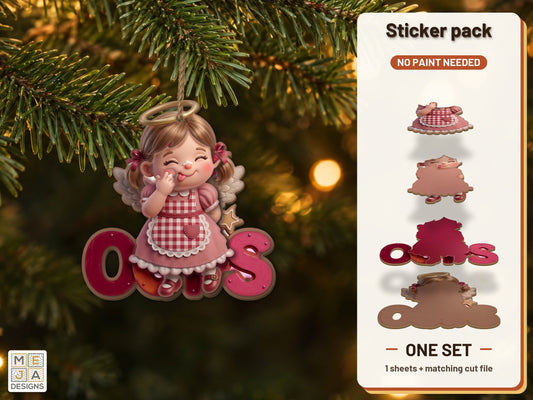 Oops Angel Ornament sticker pack: the printed sticker pack