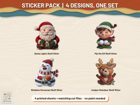 Classic Christmas Shelf Sitter Set sticker pack: the printed sticker pack