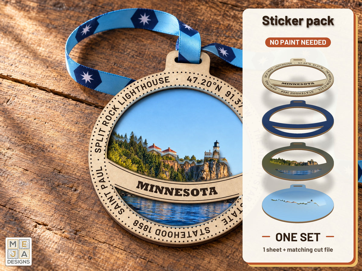 Minnesota State Ornament sticker pack: the printed sticker pack