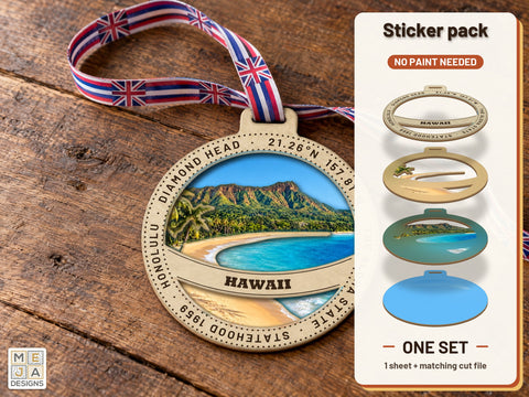 Hawaii State Ornament Sticker Pack