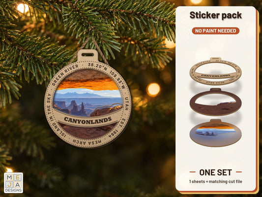 Canyonlands National Park Ornament sticker pack: the printed sticker pack