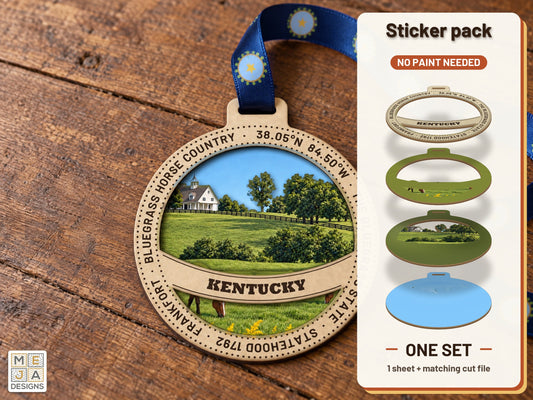 Kentucky State Ornament sticker pack: the printed sticker pack