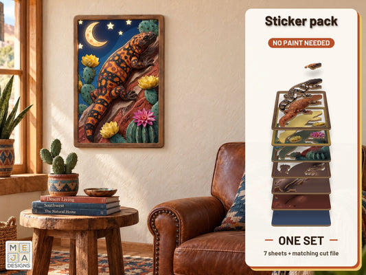 Gila Monster Desert Bloom sticker pack: the printed sticker pack