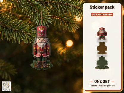 Folk Art Nutcracker Ornament sticker pack: the printed sticker pack