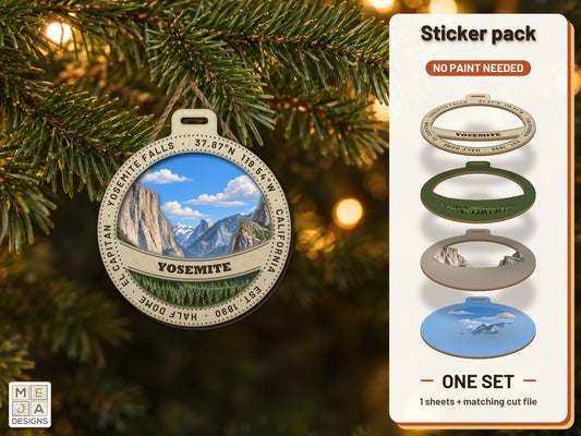 Yosemite National Park Ornament sticker pack: the printed sticker pack
