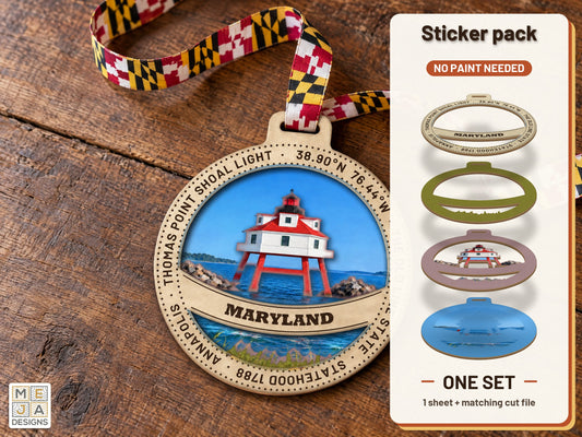 Maryland State Ornament sticker pack: the printed sticker pack