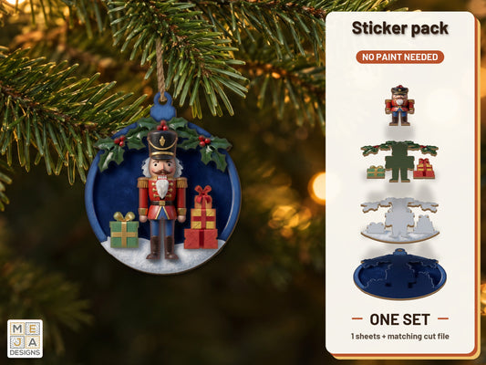 Nutcracker Ornament Trio sticker pack: the printed sticker pack