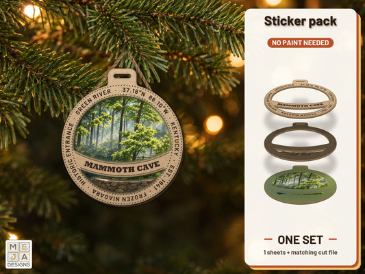 Mammoth Cave National Park Ornament sticker pack: the printed sticker pack