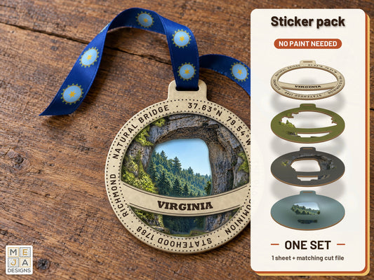 Virginia State Ornament sticker pack: the printed sticker pack