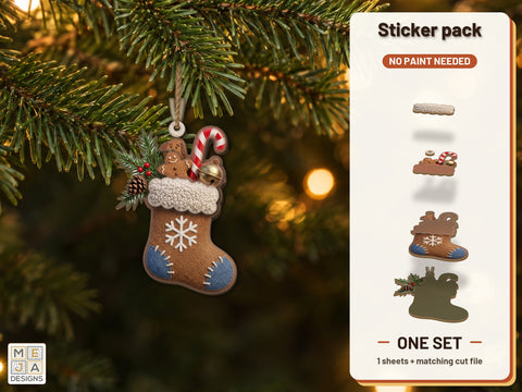 Gingerbread Stocking Ornament Sticker Pack