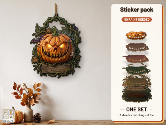 Spooky Bats Jack-O'-Lantern Hanger sticker pack: the printed sticker pack