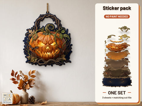 Gnarled Jack-O'-Lantern Hanger Sticker Pack