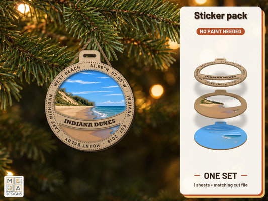 Indiana Dunes National Park Ornament sticker pack: the printed sticker pack