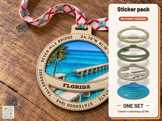 Florida State Ornament sticker pack: the printed sticker pack
