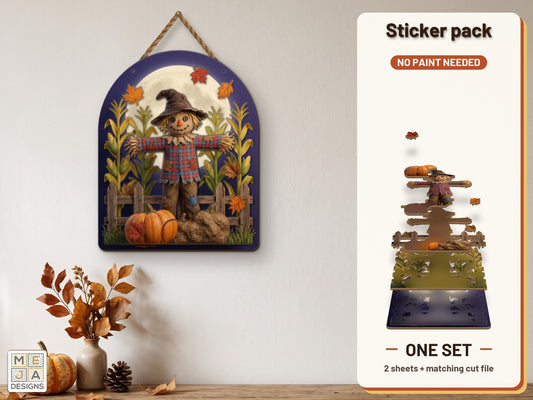 Harvest Moon Scarecrow Sign sticker pack: the printed sticker pack