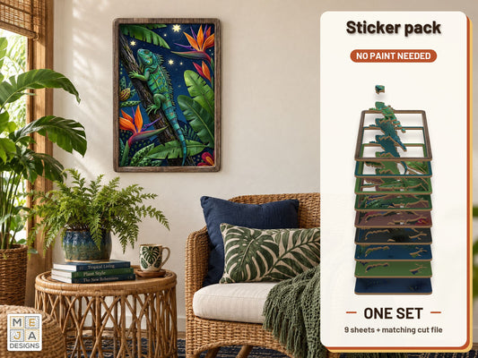 Jungle Iguana Sign sticker pack: the printed sticker pack