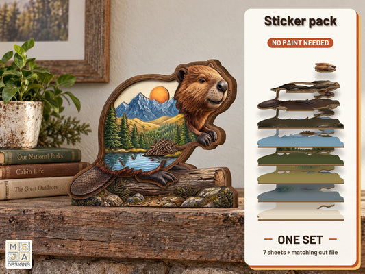 Beaver Pond Shelf Sitter sticker pack: the printed sticker pack