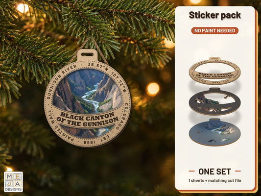 Black Canyon of the Gunnison National Park Ornament sticker pack: the printed sticker pack