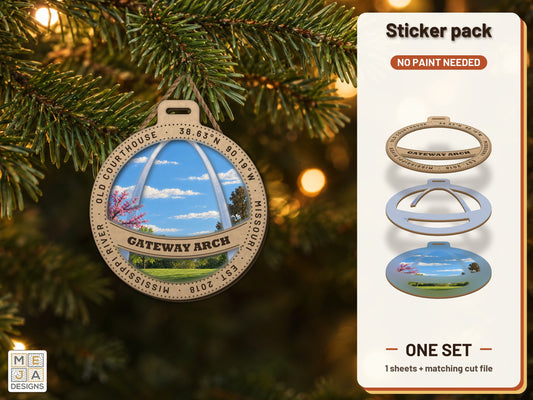 Gateway Arch National Park Ornament sticker pack: the printed sticker pack
