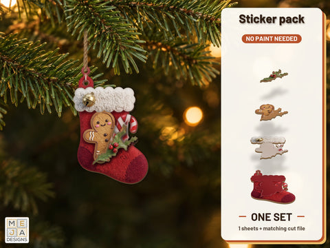 Gingerbread Stocking Ornament Sticker Pack