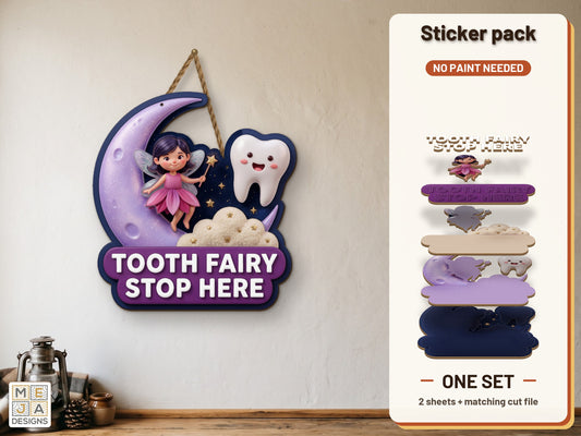 Tooth Fairy Door Hanger sticker pack: the printed sticker pack