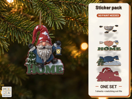 Gnome Lantern HOME Ornament sticker pack: the printed sticker pack