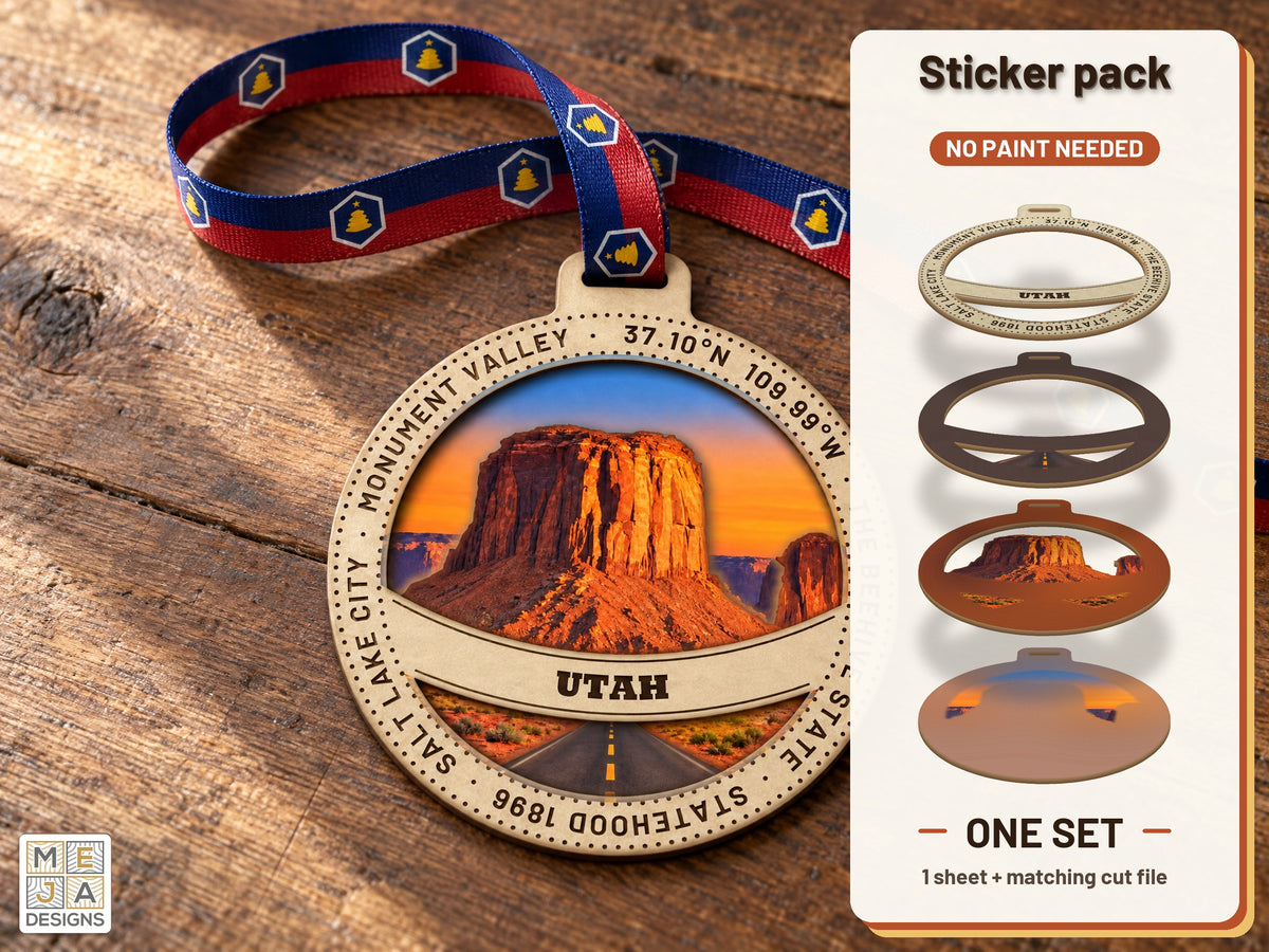 Utah State Ornament sticker pack: the printed sticker pack