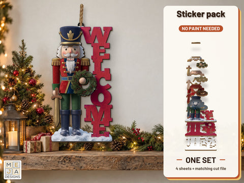 Nutcracker Welcome Door Hanger Sticker Pack