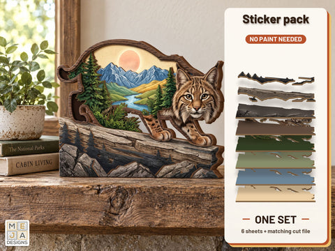 Bobcat Window Shelf Sitter Sticker Pack