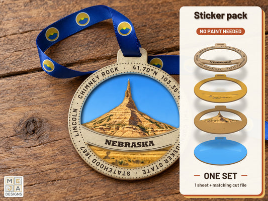 Nebraska State Ornament sticker pack: the printed sticker pack