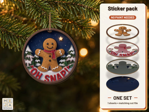 Gingerbread Man Oh Snap Sticker Pack