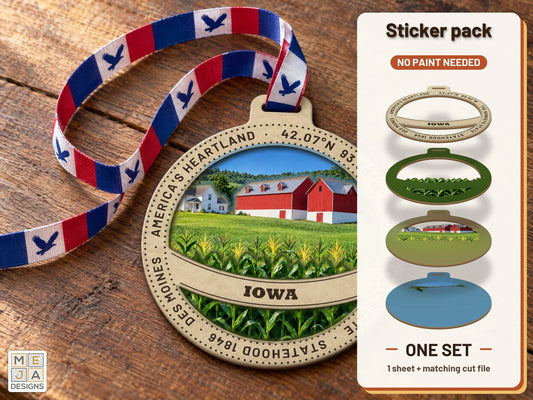 Iowa State Ornament sticker pack: the printed sticker pack
