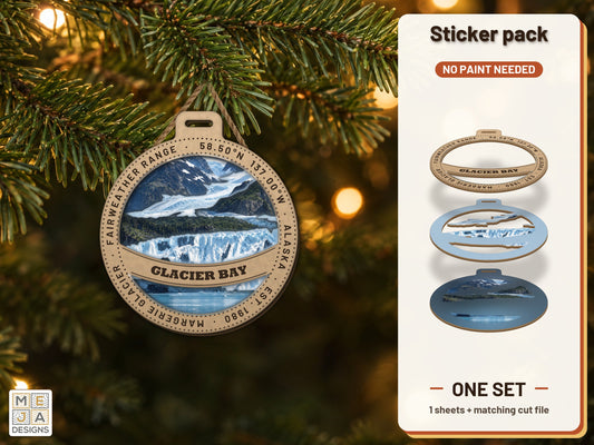 Glacier Bay National Park Ornament sticker pack: the printed sticker pack