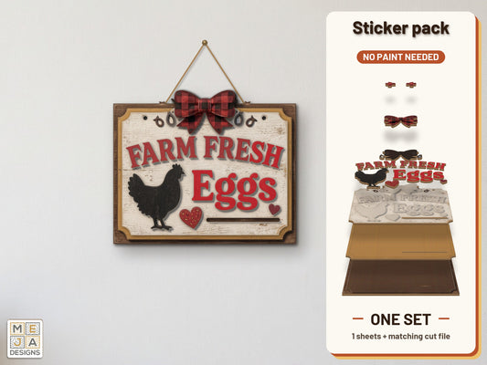 Farm Fresh Eggs Sign: sticker pack