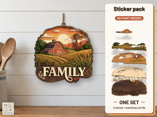 Rustic Family Farm Sign sticker pack: the printed sticker pack