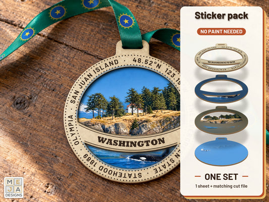 Washington State Ornament sticker pack: the printed sticker pack