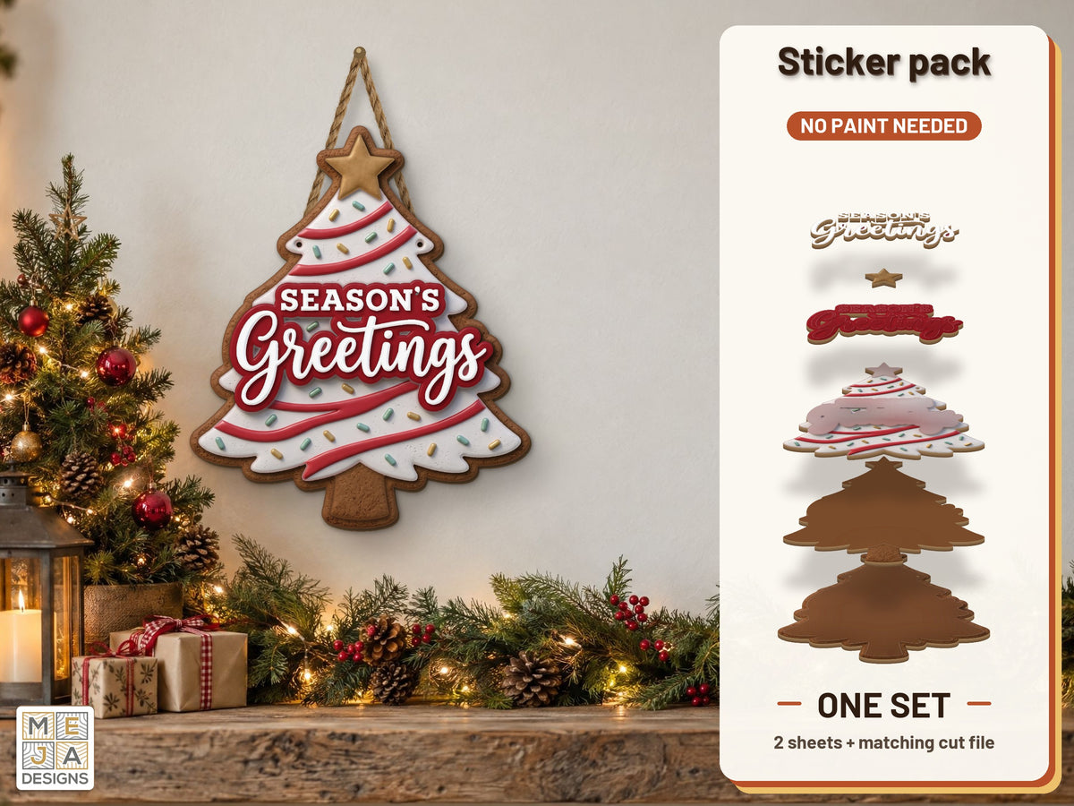 Candy Stripe Tree Sign sticker pack: the printed sticker pack
