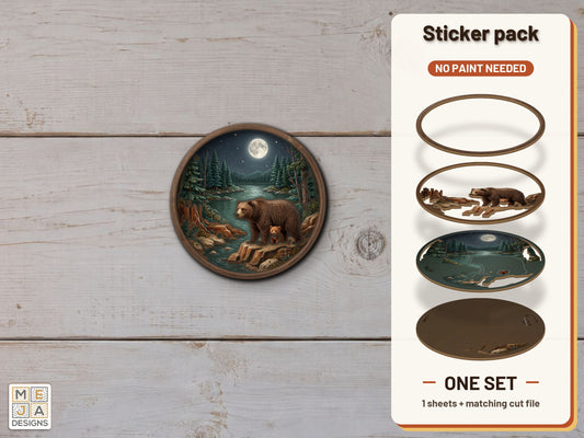 Momma Bear and Cub sticker pack: the printed sticker pack