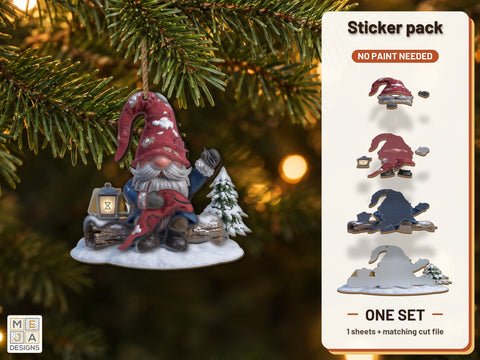 Gnome Patching Hat Ornament Sticker Pack