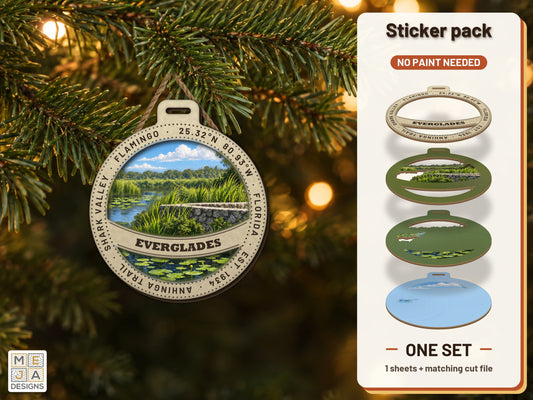 Everglades National Park Ornament sticker pack: the printed sticker pack